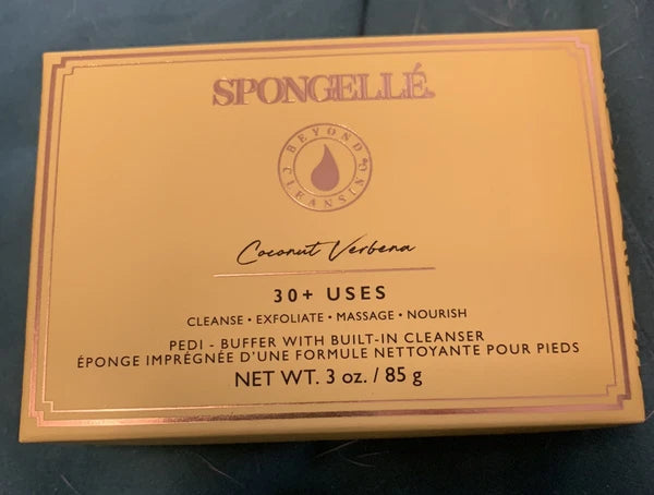 Spongelle Coconut Verbena Pedi Buffer With Built In Cleanser. New in Box