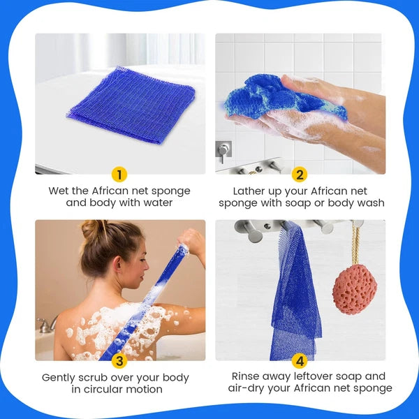 Exfoliating Body Scrubber for Bath & Shower Gentle Deep Clean Blue
