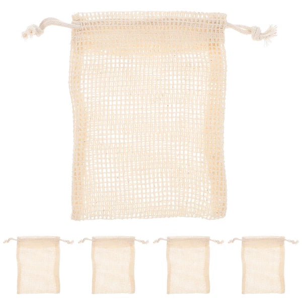 5PCS Exfoliating Mesh Soap Pouch Bathing Accessories Mesh Soap Saver Body Scrubs