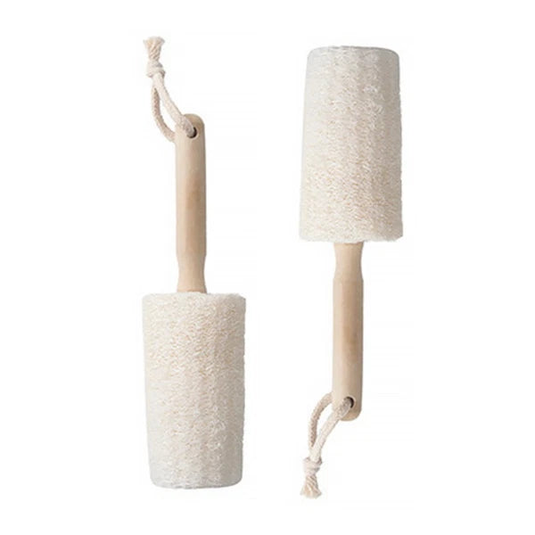2Pcs Natural Loofah Bath Brush for Body Exfoliation and Back Scrubbing