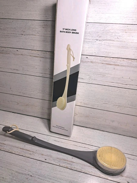Body Brush Back Scrubber, 17" Back Brush Long Handle for Shower New Open Box
