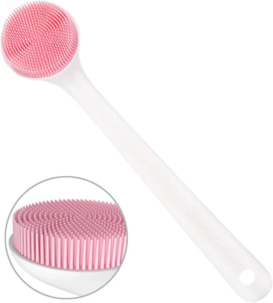 Silicone Back Scrubber for Shower, Back Washer Brush Long Handle with Soft Brist