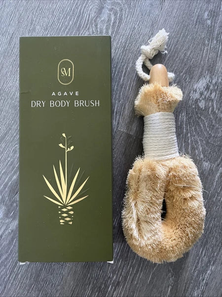 NEW CSM Agave & Lotus Wood & Rope Natural Vegan Lymphatic Massage Dry Body Brush