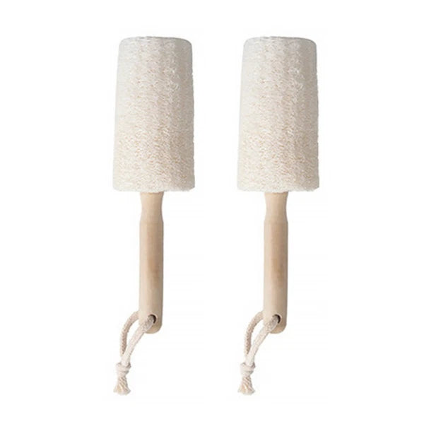2Pcs Natural Loofah Bath Brush for Body Exfoliation and Back Scrubbing