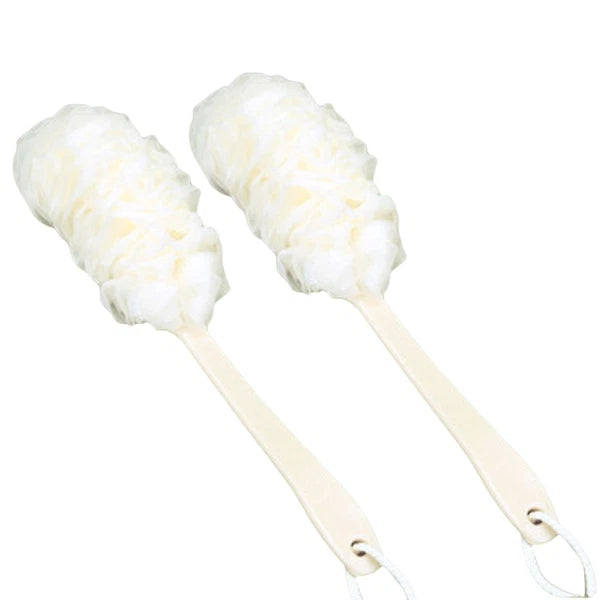 2 Pcs Rub The Back Bath Flowers Scrubber with Long Handle Body Brushes
