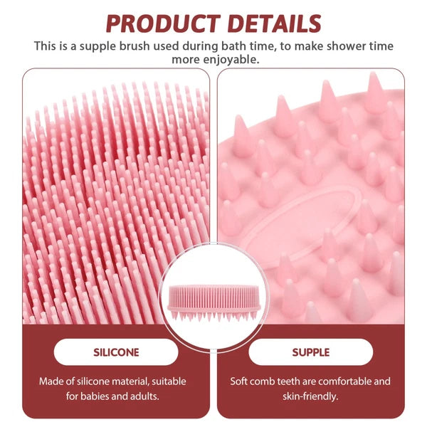 2 Pack Silicone Bath Brush Child Scrubber for Body Scrubbers