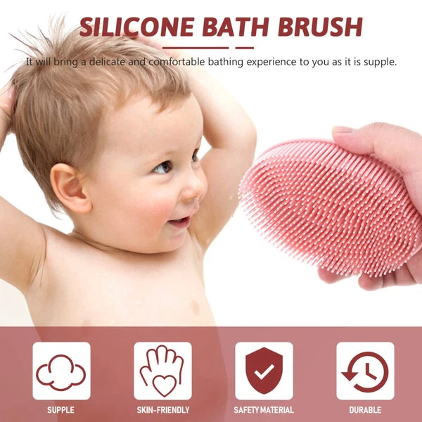 2 Pack Silicone Bath Brush Child Scrubber for Body Scrubbers
