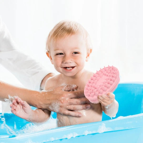 Silicone Bath Brush Shampoo Brush Double-sided Shower Brush for Baby Kids