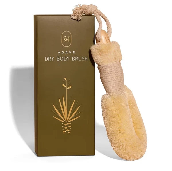NEW CSM Agave & Lotus Wood & Rope Natural Vegan Lymphatic Massage Dry Body Brush