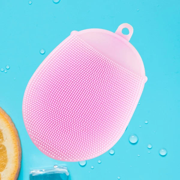 2 Pcs Silicone Bath Brush Exfoliating Shower Brush Silicone Bath Scrubber