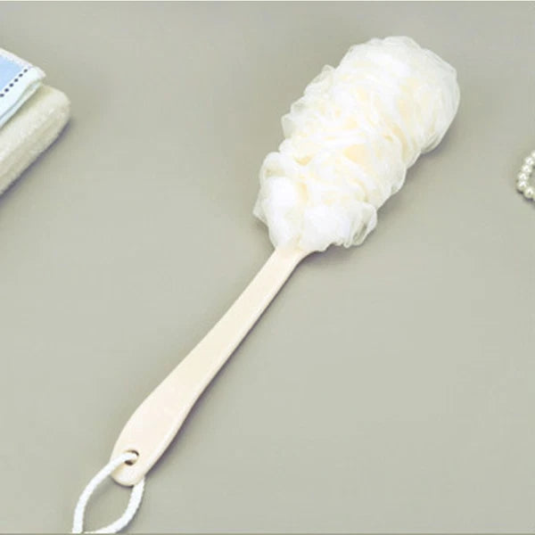 2 Pcs Rub The Back Bath Flowers Scrubber with Long Handle Body Brushes