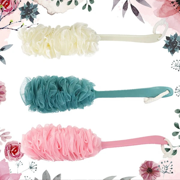 3pcs Long Handle Bath Brush Bathroom Shower Ball Shower Bath Back Brush Back
