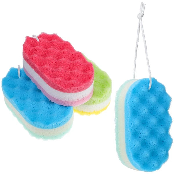 4 Pcs Bath Sponge Baby Loofahs for Shower Men Exfoliating Scrubber