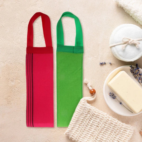 2 Pcs Bath Towel Body Exfoliator Scrubber Back Brush for Shower Women