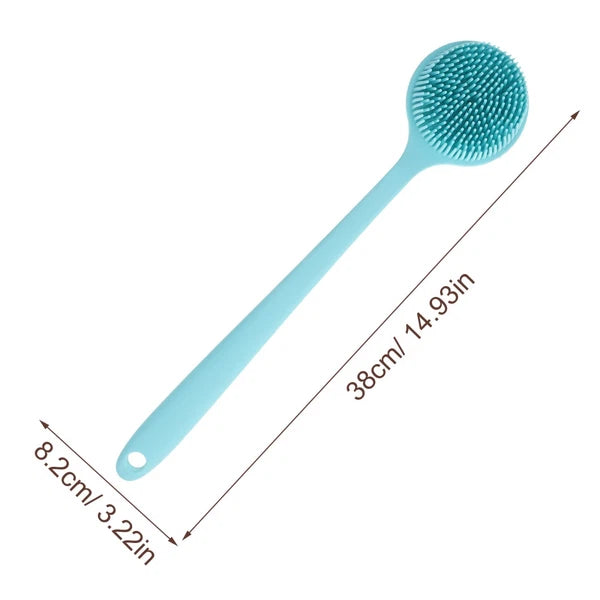 Long Handle Bath Brush Silicone Shower Scrubber Exfoliator for Body Clesning