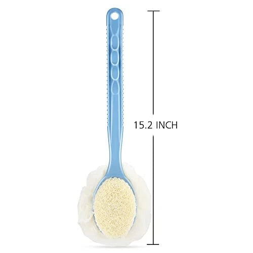Loofah On A Stick Back Scrubber con mango largo para esponja exfoliante de ducha