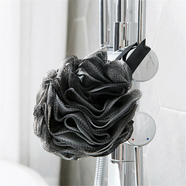 Black Charcoal Flower Body Sponges Shower Brush Bath Loofah Scrubber Large Ball