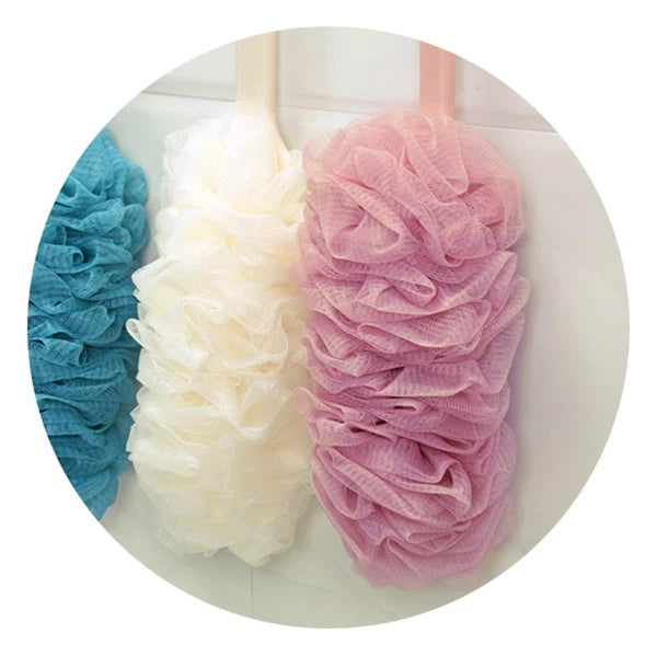 2 Pcs Rub The Back Bath Flowers Exfoliating Body Brush Scrubber for