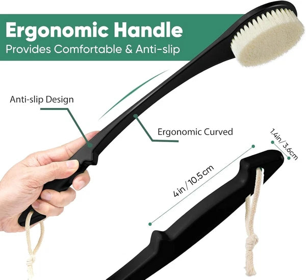 17-Inch Back Scrubber for Shower, Shower Brush for Men and Women, Long Handle E