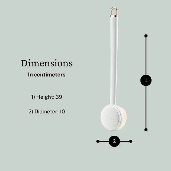 Long Handle Shower Sponge Brush Set, 3 in 1 Body Brush, Bath Sponge, Back Scr...