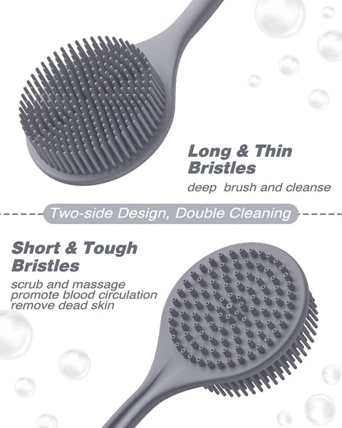 Manmihealth Silicone Back Scrubber (Thick Bristles) & Bath Glove & Face Brush