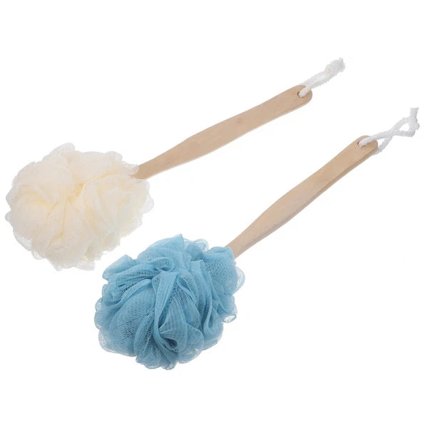 2 Pcs Man Bathtub Brush with Long Handle Soft Back Scrubber Shower