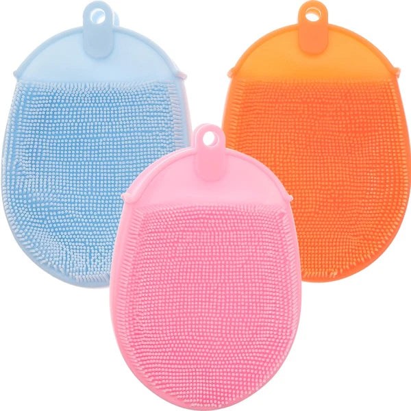 3pcs Silicone Bathing Brushes Skin Massager Cleaning Tools Rubbing Brushes
