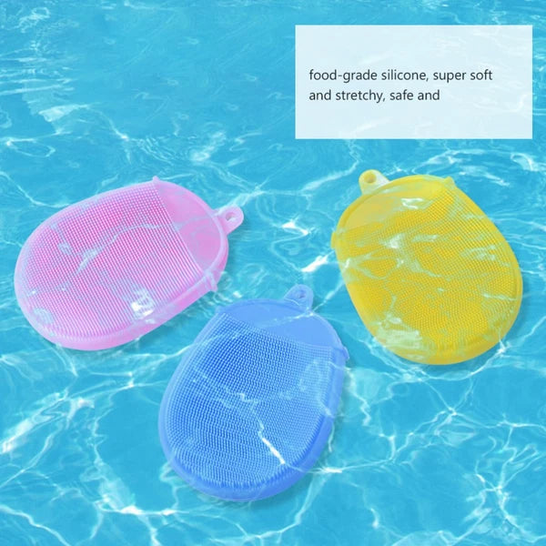 3pcs Silicone Bathing Brushes Skin Massager Cleaning Tools Rubbing Brushes