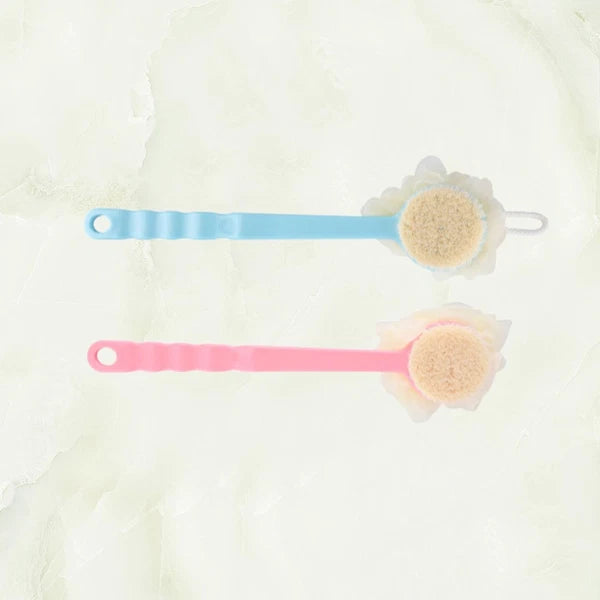 2 Pcs Back Rub Bath Brush Body Shower Scrubber Exfoliator Flower