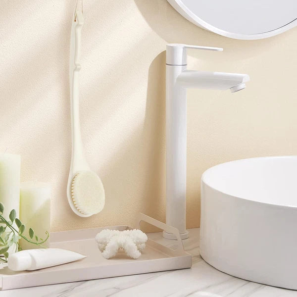 Body Back Scrubber – 17'' Long Handle Shower Brush, Anti-Mold Exfoliator for Dry