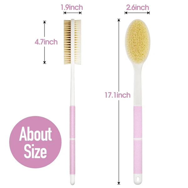Body Scrubber Anti Slip for Shower,Shower Brush Long Handle with Stiff and Soft