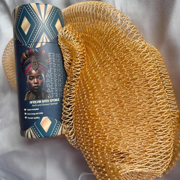 African Net Sponge, Authentic African Exfoliating Sponge, Black Owned, Back S...