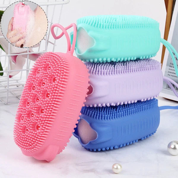 Soft Silicone Shower Brush Body Wash Bath Exfoliating Skin Scrubber Massage Bath