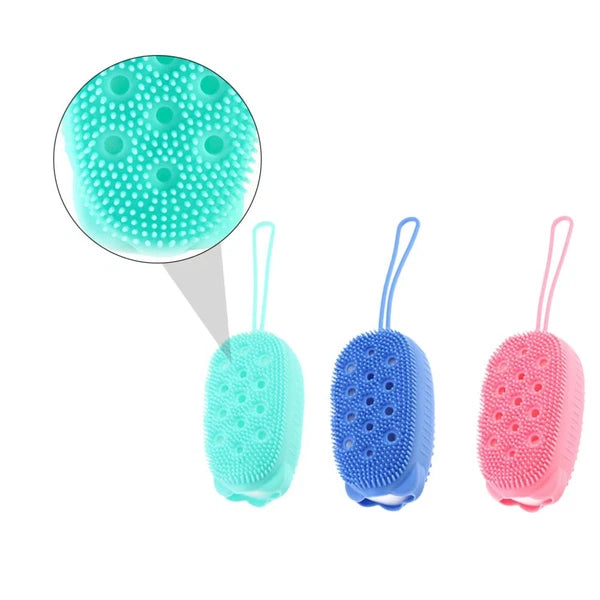 3pcs Body Quick Foaming Brush Bath Silicone Rubbing Brush