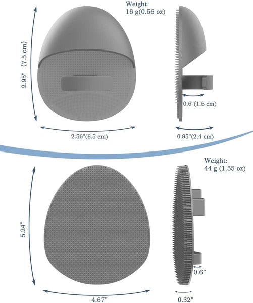 Manmihealth Silicone Back Scrubber (Thick Bristles) & Bath Glove & Face Brush