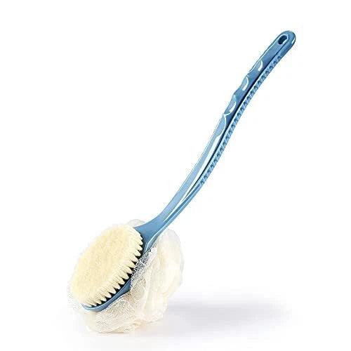 Loofah On A Stick Back Scrubber con mango largo para esponja exfoliante de ducha