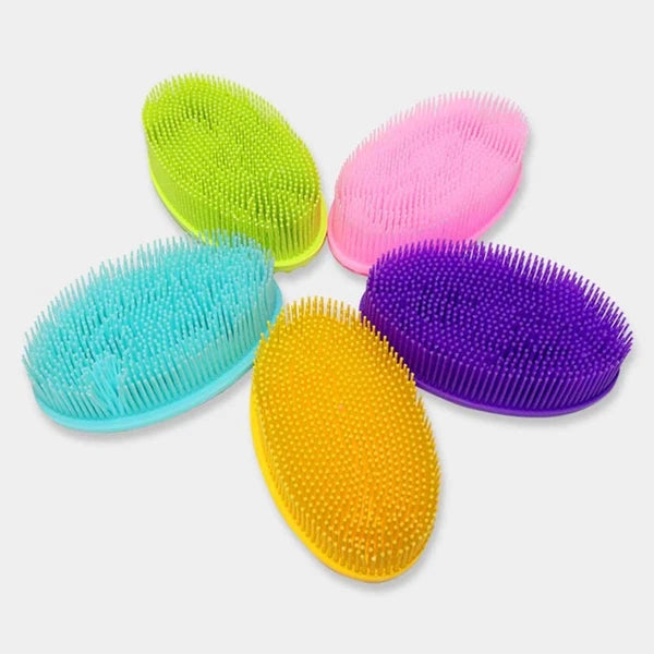 3 PCS Bath Brush Baby Silicone Exfoliator Shower Bathing Scrubber