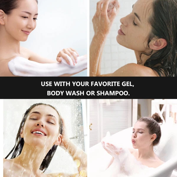 Long Handle Bath Sponge Exfoliating Brush Loofah Mesh for Travel and Home