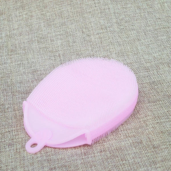 2 Pcs Silicone Bath Brush Exfoliating Shower Brush Silicone Bath Scrubber