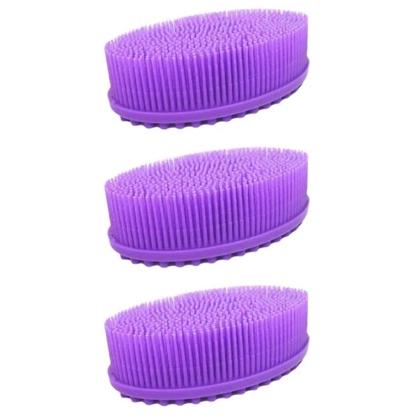 3 PCS Bath Brush Baby Silicone Exfoliator Shower Bathing Scrubber