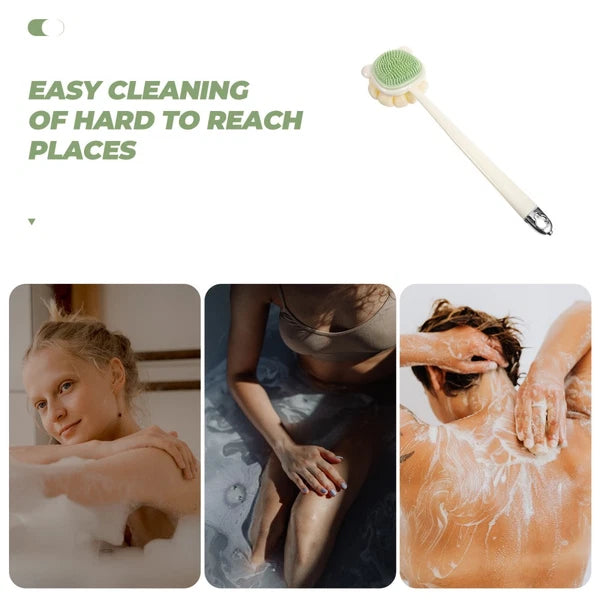 Back Rub Brush Bath Scrubber for Body Exfoliator Long Handle Wash