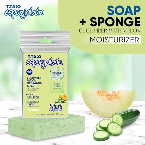 2-Pack T.Taio Esponjabon Soap Sponge Cleansing Shower Scrubber & Bath Wash Scrub