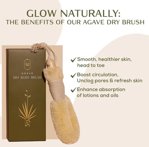 NEW CSM Agave & Lotus Wood & Rope Natural Vegan Lymphatic Massage Dry Body Brush