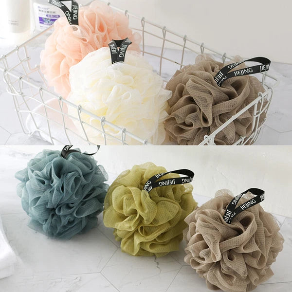 Sponge Mesh Ball Exfoliating Body Puff Soft Bath Shower Wash Scrunchie Buffer