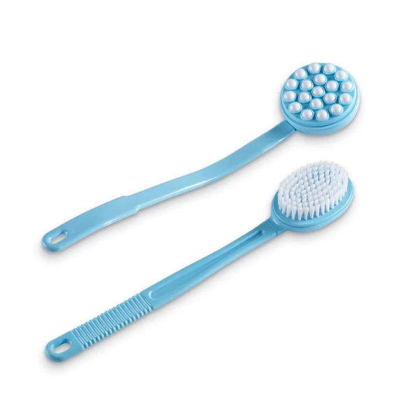 Long Body Brush with Lotion Wand and Blue Handle - Set of 2