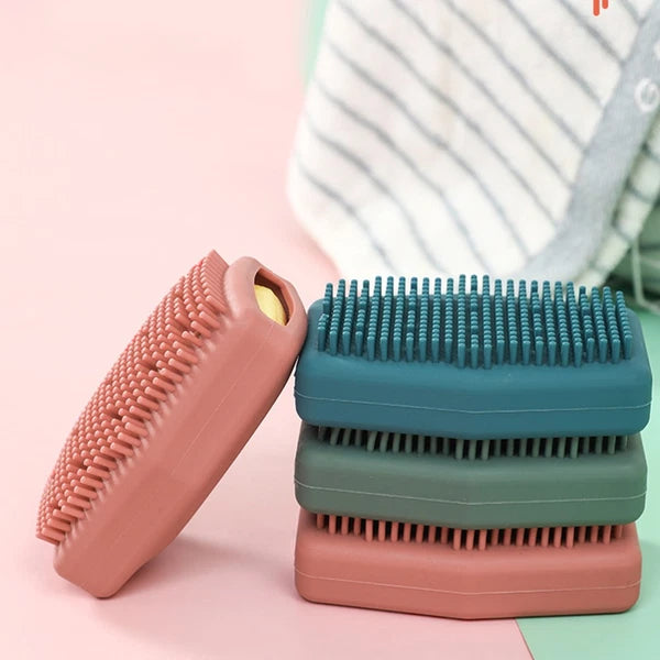 3 Pcs Silicone Bath Brush Man Skin Exfoliator Scrubber Brushes Body