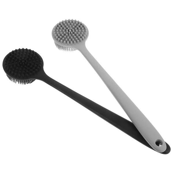 2 Pcs Bath Brush Silicone Body Shower Back Scrubber for Bathroom
