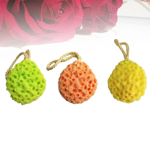 3 Pcs Honeycomb Bath Shower Sponge Seaweed Cotton Exfoliating Brush with Rope