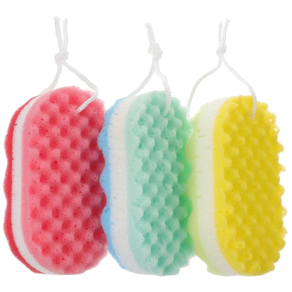 3 Pcs Massage Sponges Bath Child Man Scrubbing Scrubber Bathroom for Body