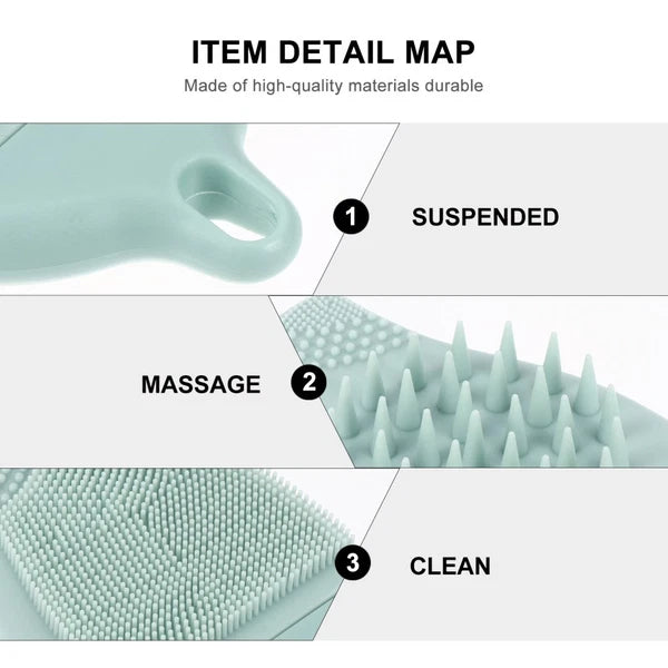 Facial Cleansing Massage Brush Bath with Long Handle Shower Handheld
